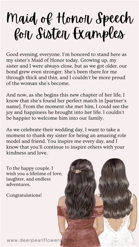 For sister. . Maid of honor speech for sister example